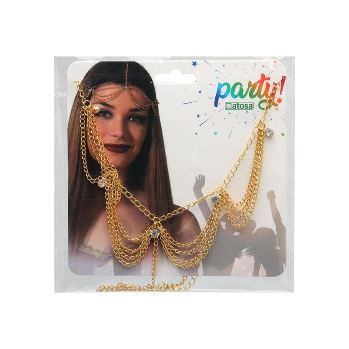Joya para pelo dorado mujer adulto - Accesorio para disfraz de fiesta temática, carnaval y Halloween 1 Joya para pelo dorado mujer adulto - Accesorio para disfraz de fiesta temática, carnaval y Halloween 1