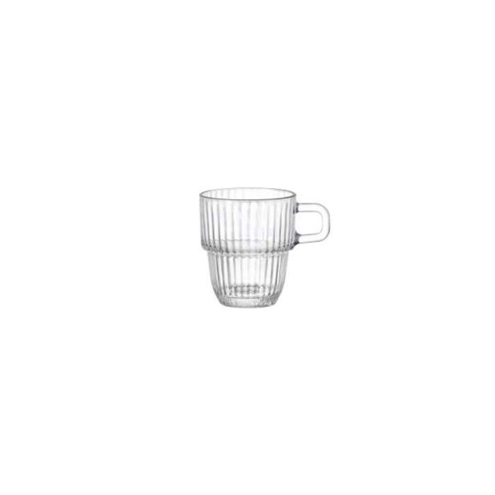 Bormioli Rocco Taza Espresso de Vidrio Templado Barshine 89 ml - Juego de 12 Unidades Apilables, Resistentes a Choques Térmicos y Mecánicos