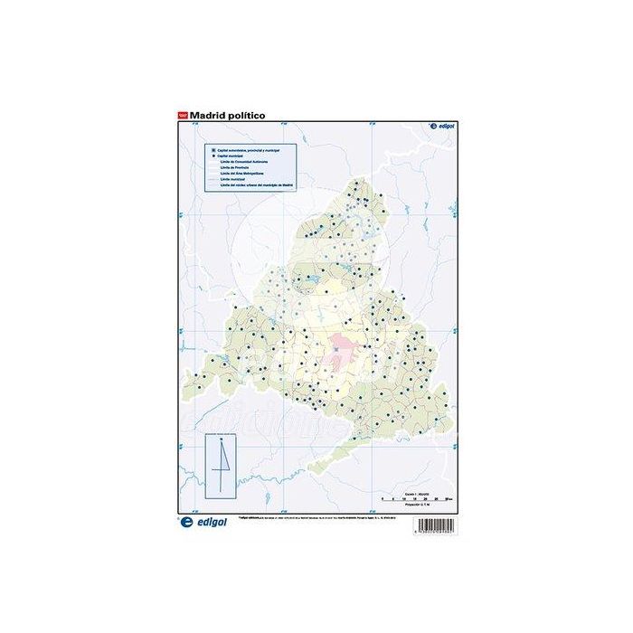 Mapa Mudo Edigol Color Politico Comunidad De Madrid (Set de 50)