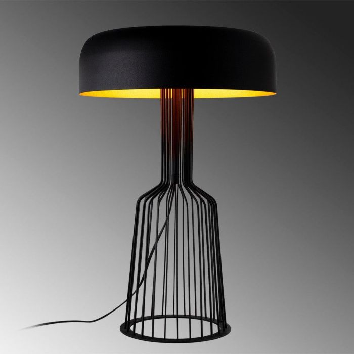 Lámpara de Mesa estilo moderno Fellini Negro/Oro 2 x E27 Sin Bombilla OPV-527ABY2179 4