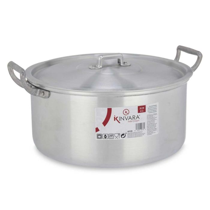 Cacerola de Aluminio Kinvara 26 cm 6,5 L - Plata, Apto Gas/Horno/Lavavajillas (6 Unidades) 1 Cacerola de Aluminio Kinvara 26 cm 6,5 L - Plata, Apto Gas/Horno/Lavavajillas (6 Unidades) 1
