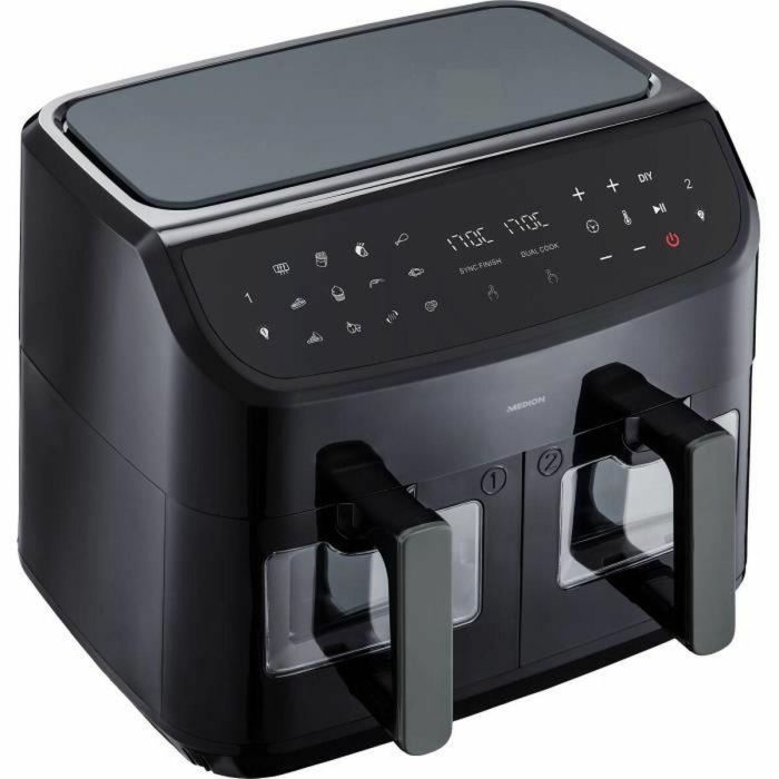 Medion MED1719327101094 Freidora de Aire Caliente P20 XXL Twin 2600W 2 Cestos 9 Programas Negra 4 Medion MED1719327101094 Freidora de Aire Caliente P20 XXL Twin 2600W 2 Cestos 9 Programas Negra 4