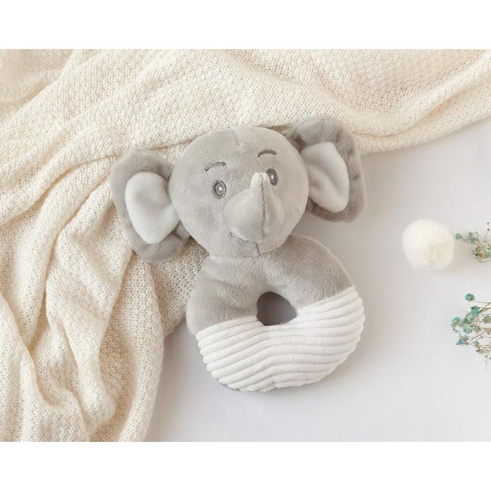 KioKids Dolci Amici Sonajero Peluche Elefante Gris 13 cm 0 KioKids Dolci Amici Sonajero Peluche Elefante Gris 13 cm 0