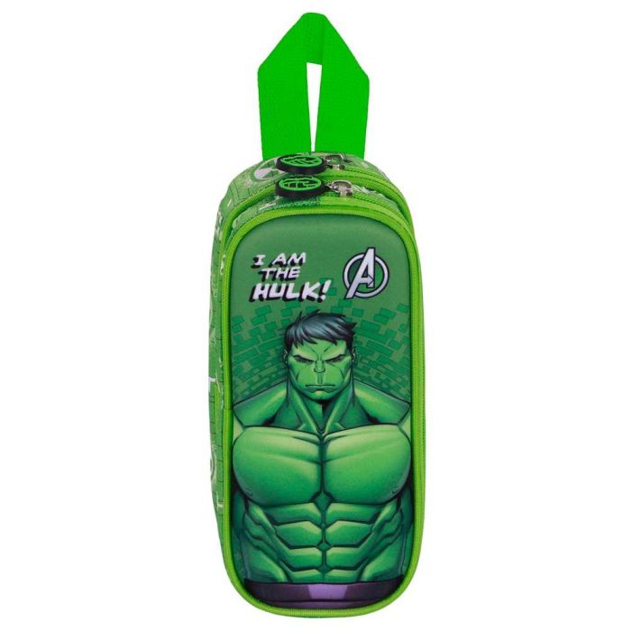 Marvel Hulk Estuche Portatodo 3D Doble Compartimento Verde 1