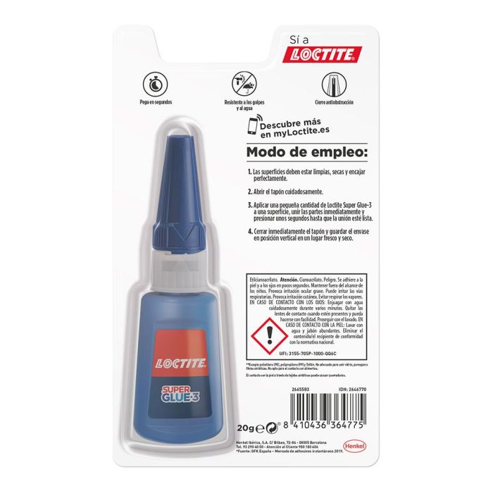 Loctite Sg3 XXL Adhesivo Instantáneo 20 gr 1