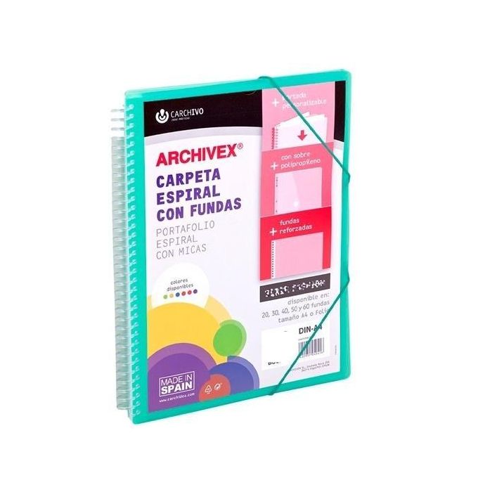 Carpeta Fundas (Tarifario) Carchivo Espiral Pp Archivex-Star Canguro A4 50 F. Verde