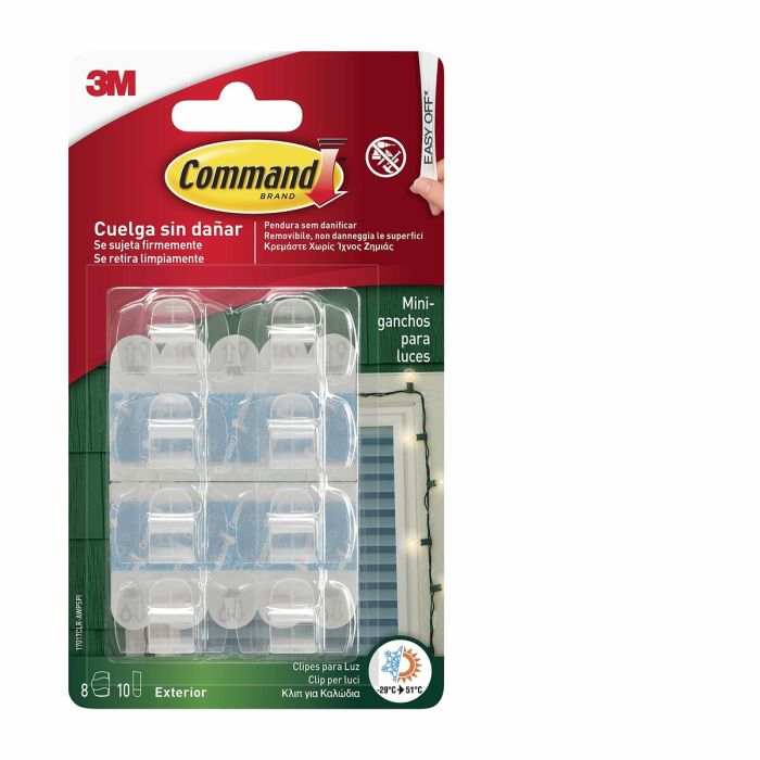 Gancho para colgar 3M Transparente Plástico (8 Unidades) 12 Gancho para colgar 3M Transparente Plástico (8 Unidades) 12