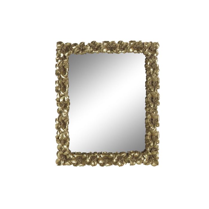 DKD Home Decor Espejo de Pared Decorativo Glam Dorado, Marco de Resina con Hojas, 48x38x2.6 cm DKD Home Decor Espejo de Pared Decorativo Glam Dorado, Marco de Resina con Hojas, 48x38x2.6 cm