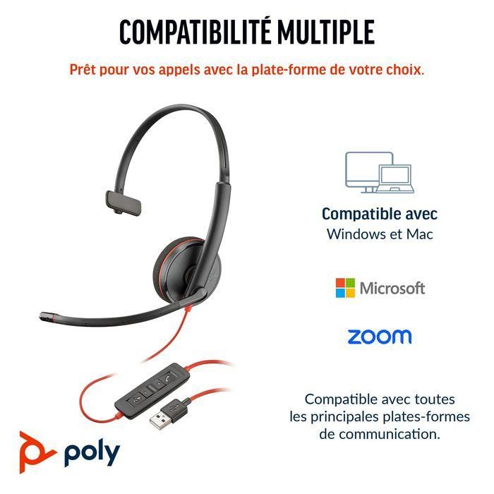Poly Blackwire 3210 Auricular Monaural USB-C con Micrófono Flexible para Oficina, Audio de Calidad 0 Poly Blackwire 3210 Auricular Monaural USB-C con Micrófono Flexible para Oficina, Audio de Calidad 0