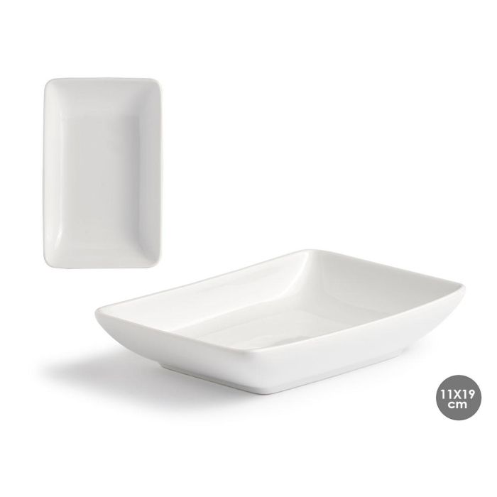 Bandeja Rectangular Porcelana 19 Cm Vessia (24 Unidades) Bandeja Rectangular Porcelana 19 Cm Vessia (24 Unidades)