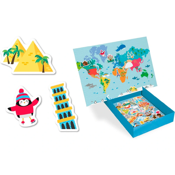 Apli Juego Didáctico Magnético Mapa Mundi 40 Piezas para Niños +3 Años 4