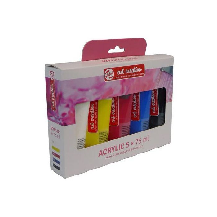 Talens Art Creation Set Acrílico Iniciación Tubo 75 mL Colores Surtidos Estuche 5 Ud