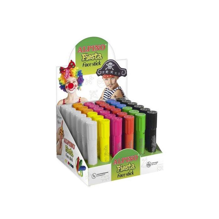 Alpino Barra de Maquillaje Fiesta Face Stick Expositor 36 Unidades Colores Surtidos
