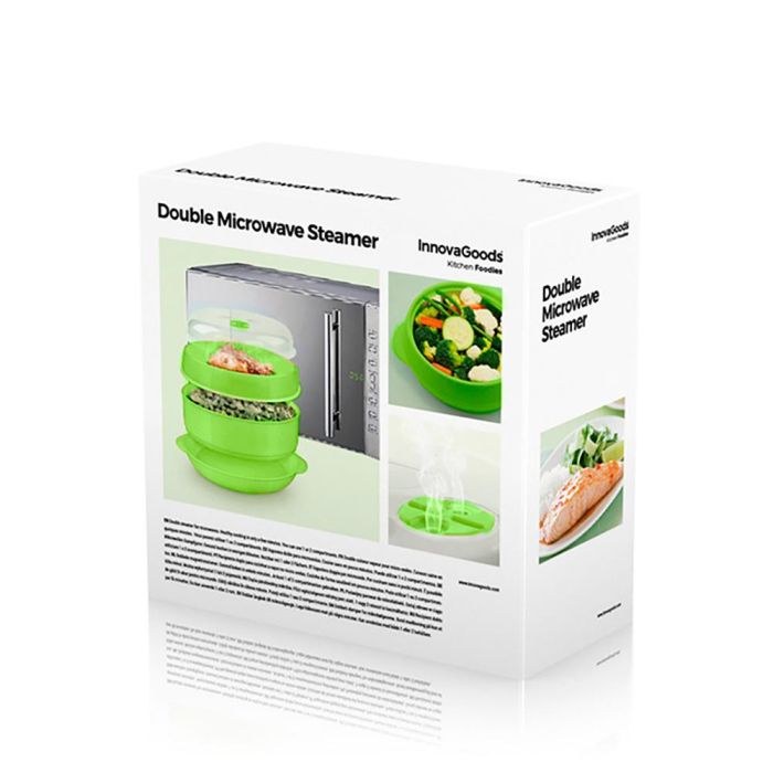 Vaporera Doble para Microondas Codowave InnovaGoods 6 Vaporera Doble para Microondas Codowave InnovaGoods 6