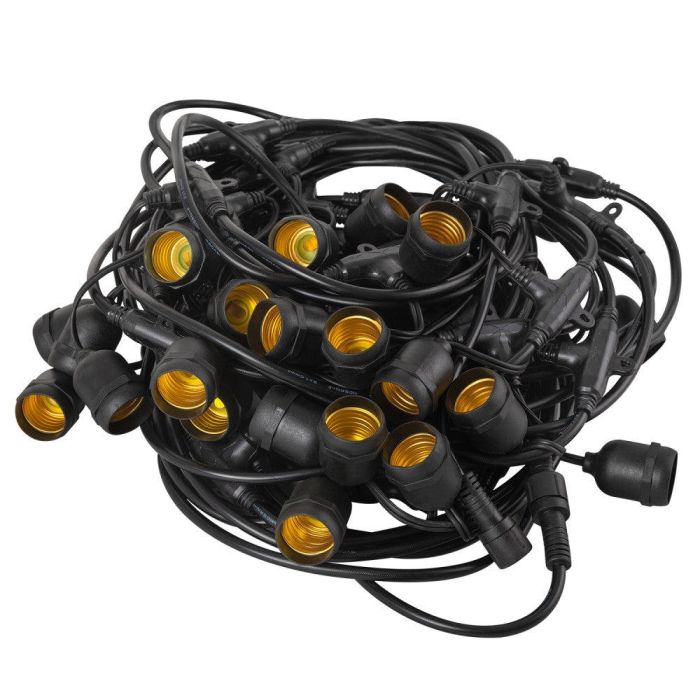 HO-CAD-20M-40xE27 Cadena de 40 Portalámparas E27 20 Metros IP65 para Exterior sin Bombillas 1