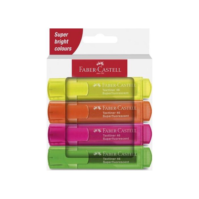 Marcador Fluor Faber-Castell Textliner 46 Estuche De 4