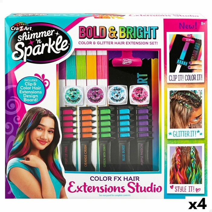 Set de Peluquería Cra-Z-Art Extensiones para el Pelo (4 Unidades) Set de Peluquería Cra-Z-Art Extensiones para el Pelo (4 Unidades)