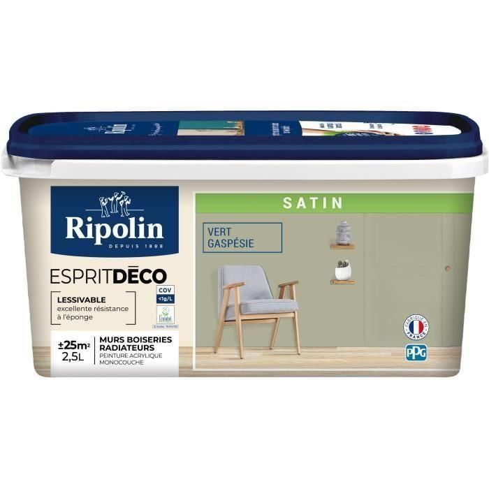 Pintura al alcohol decorativa multisoporte - RIPOLIN - 445877 - Verde Gaspesie - Satinada - 2,5 L