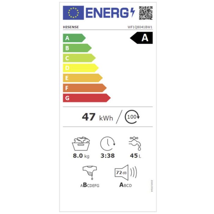Lavadora Hisense WF1Q8041BW1 1400 rpm 8 kg 1 Lavadora Hisense WF1Q8041BW1 1400 rpm 8 kg 1
