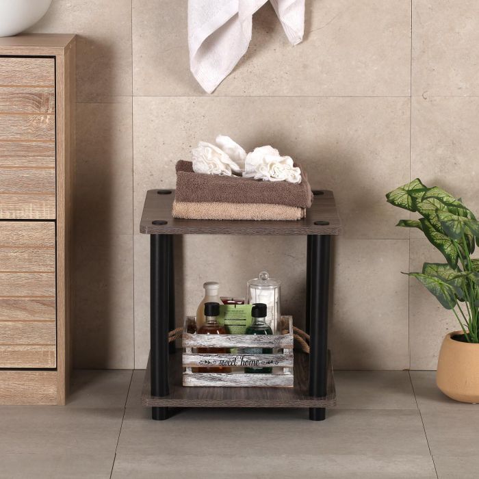 Estanteria 2 Alturas Gris Versa 40X41CM 1 Estanteria 2 Alturas Gris Versa 40X41CM 1