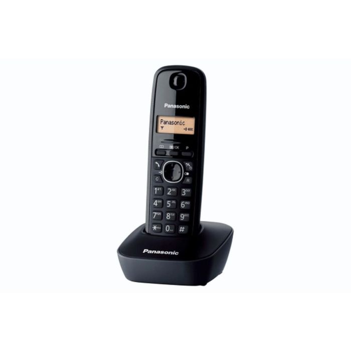 Panasonic KX-TG1611FRH Teléfono inalámbrico digital residencial sin contestador automático, Pantalla retroiluminada, Directorio 50 números, Negro 1