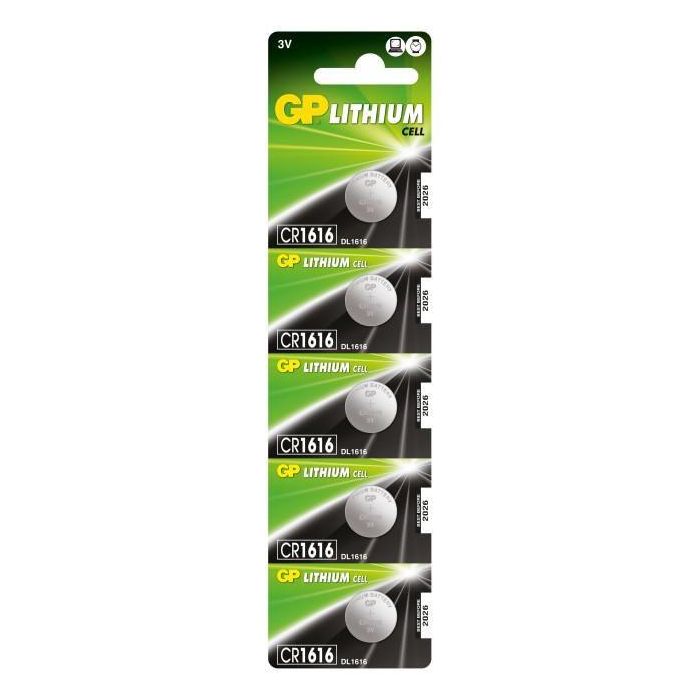 GP Lithium Cell Battery - CR1616, 5-pack GP Lithium Cell Battery - CR1616, 5-pack