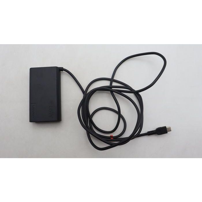 Lenovo AC adapter with 65W power output, multiple voltage options (20V, 15V, 9V, 5V), USB-C connector. 1 Lenovo AC adapter with 65W power output, multiple voltage options (20V, 15V, 9V, 5V), USB-C connector. 1