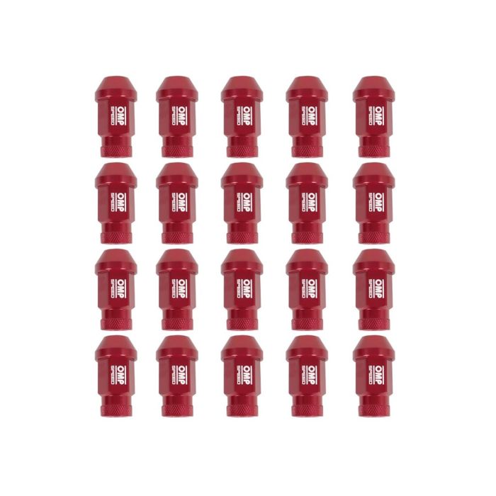 Omp OMPS09941406 Juego de 20 Tuercas de Aluminio M14x1.25 Llave 19 Largo 40 mm Color Rojo 3