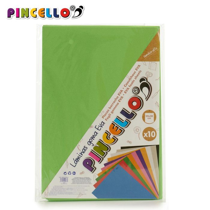 10 Láminas Goma Eva Verde 20x30 cm - Pincello (24 Unidades) 1 10 Láminas Goma Eva Verde 20x30 cm - Pincello (24 Unidades) 1