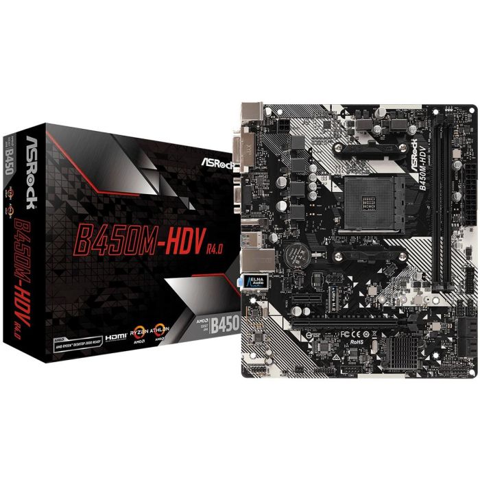 ASRock B450M-HDV R4.0 mATX Socket AM4 DDR4-SDRAM Placa Base para PC