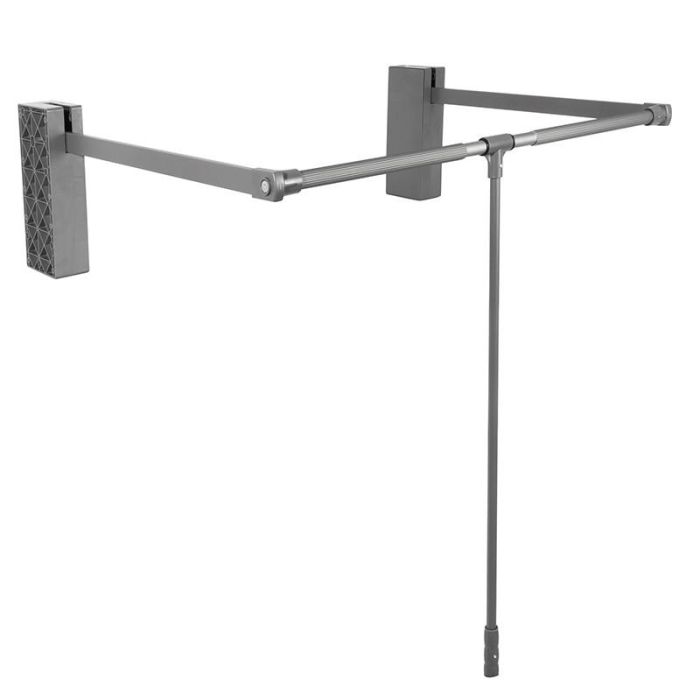 ALK System Perchero Abatible Serie Óptima para Armario, Cierre Amortiguado, Regulación Telescópica, Grafito, Ancho 830-1150 mm 2