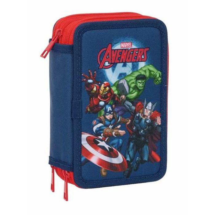 Safta Plumier Triple Avengers 37 Piezas, Estuche Escolar 12.5x19.5x5.5cm