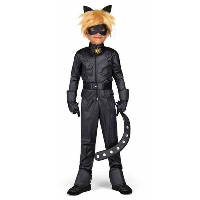 Disfraz infantil cat noir( chaqueta , pantalón, cinturón, guantes, antifaz, peluca y anillo).talla 9-11 años