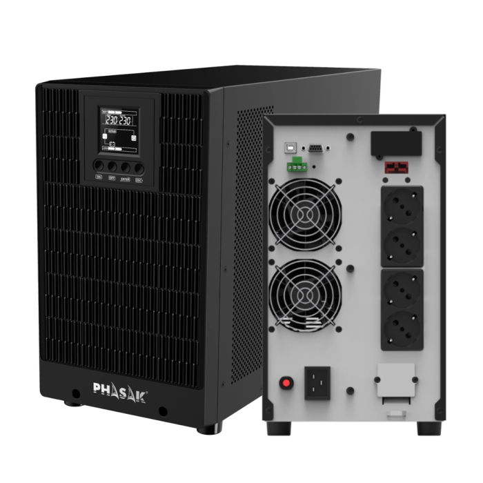 Phasak SAI Online Phasak 3000 VA LCD 3000VA-3000W 4 Salidas Torre Phasak SAI Online Phasak 3000 VA LCD 3000VA-3000W 4 Salidas Torre