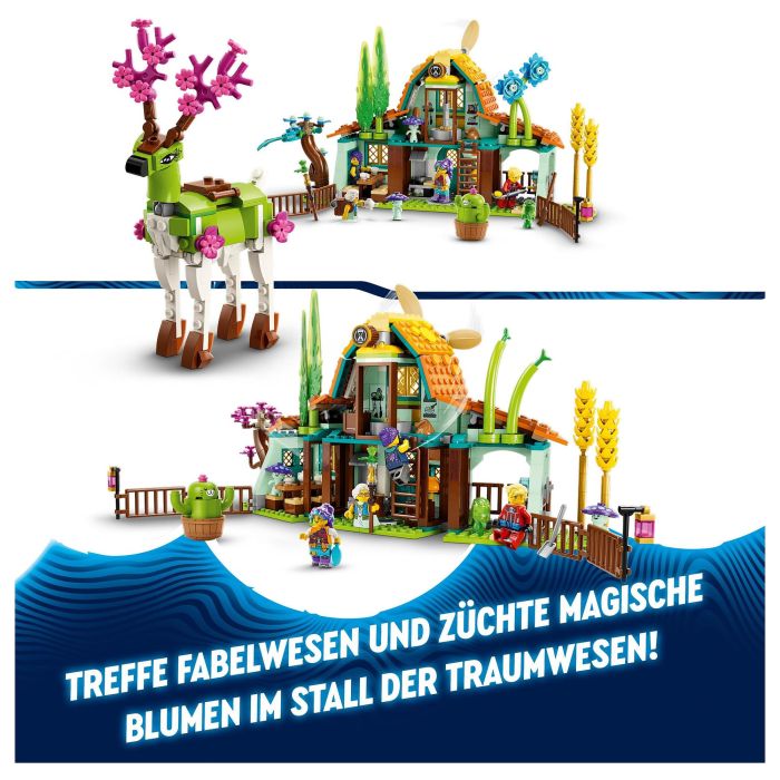 Lego DREAMZzz 71459 Establo de Criaturas de Ensueño, Juguete de Granja con Figura de Ciervo 2 en 1