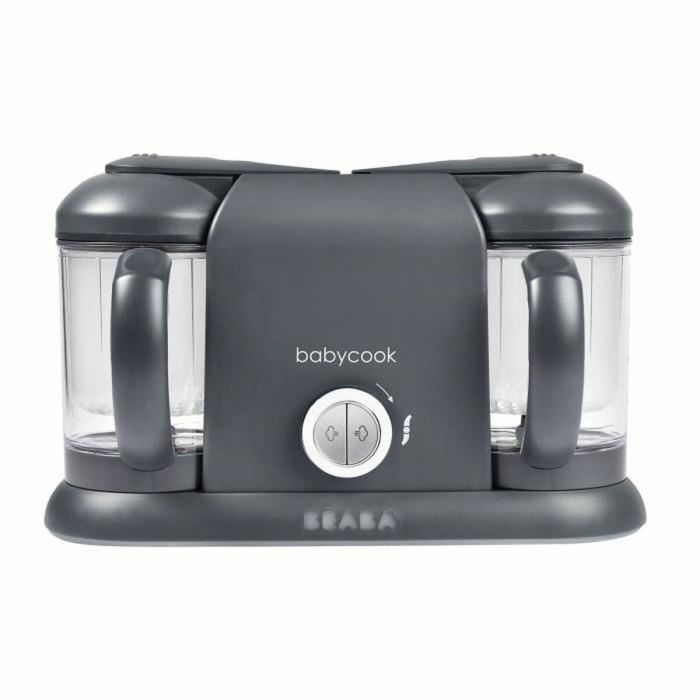 Beaba BEA3384349129521 Babycook Dúo, Robot de Cocina para Bebés, Procesador de Alimentos, Vapor y Mezcla, Gris Oscuro