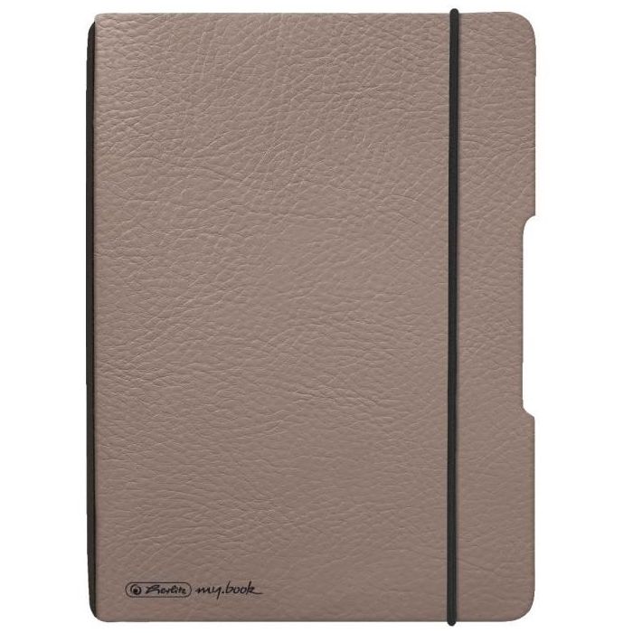 Herlitz Cuaderno de Notas flex A6, 40 hojas, Efecto Piel, FSC Mix, color topo