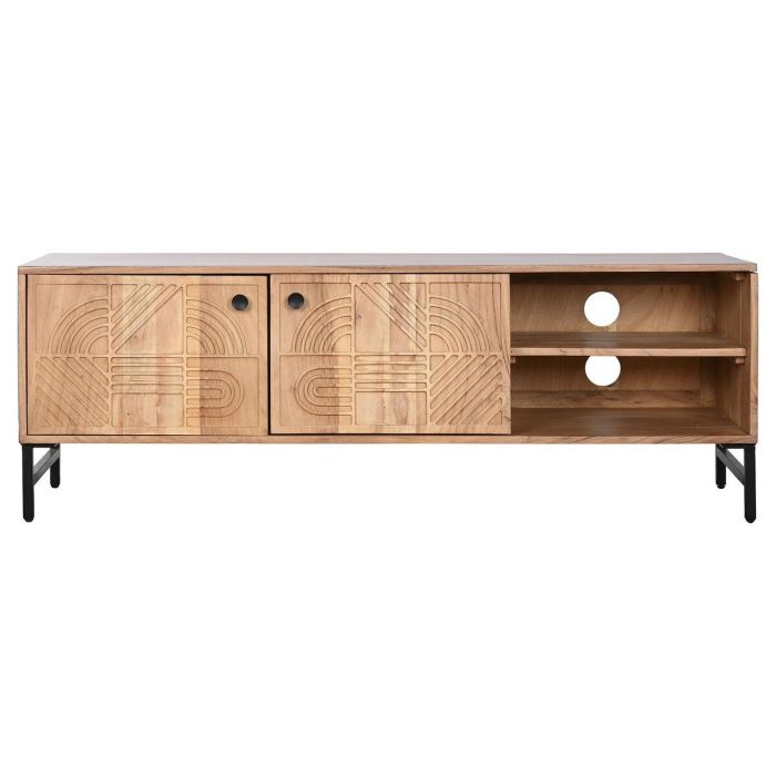 Mueble de TV Home ESPRIT Marrón Negro Metal Acacia 145 x 40 x 52 cm 1