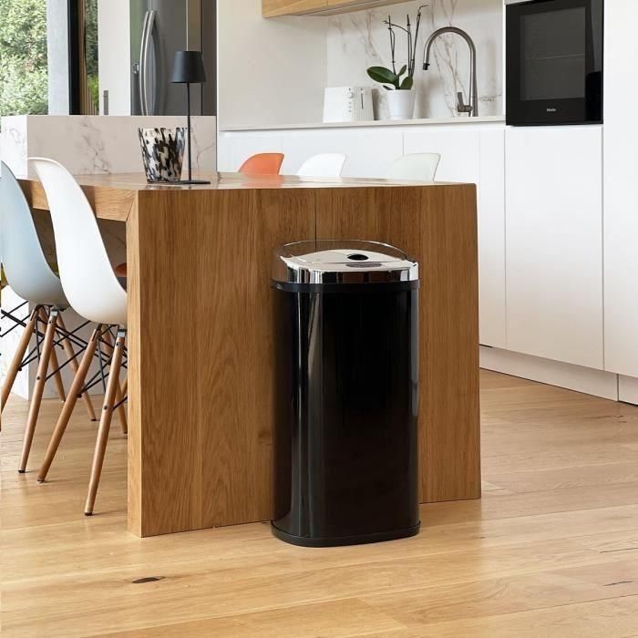 MOVIMIENTO DE COCINA Papelera de cocina automática con flejes LARGO - 42 L - 32x25x64 cm - Negro 1 MOVIMIENTO DE COCINA Papelera de cocina automática con flejes LARGO - 42 L - 32x25x64 cm - Negro 1