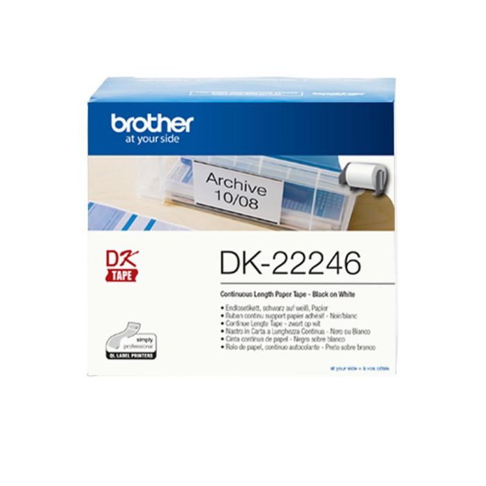 Brother Cinta Continua de Papel Térmico Adhesivo Blanco 103 mm x 30.48 M