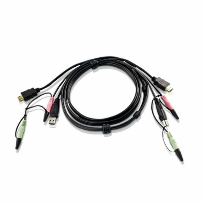 Aten 2L-7D02UH cable para video, teclado y ratón (kvm) 1,8 m Negro