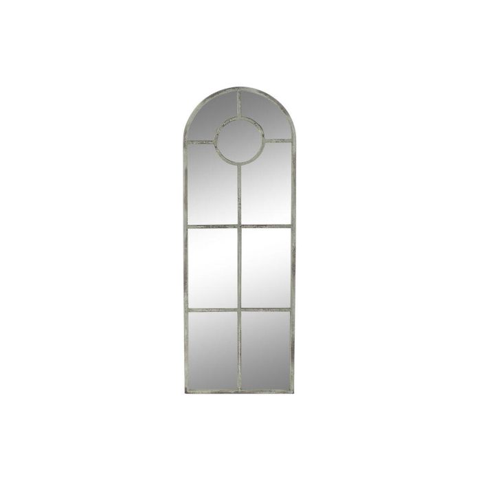 Espejo de pared DKD Home Decor Blanco Gris Vintage Ventana 42 x 2,5 x 122 cm