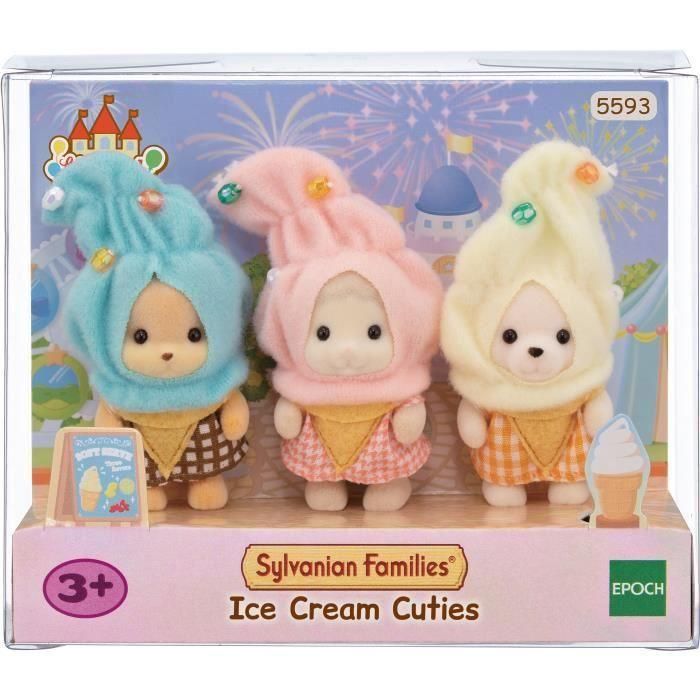 Sylvanian Families 5593 Trío de Bebés con Trajes de Crema Esmaltada - Figuras de Colección para Niños +3 Años 1