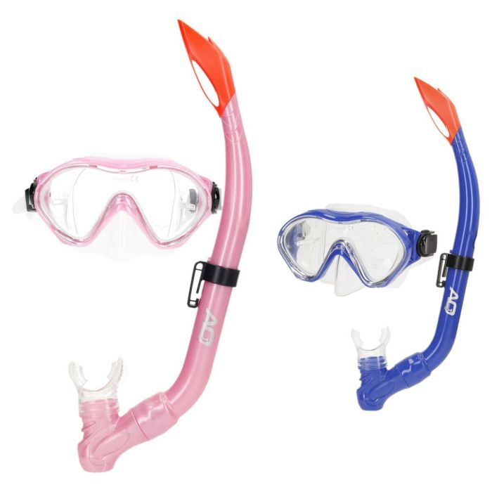 Gafas de Buceo con Tubo AquaSport Azul Rosa (6 Unidades) 1 Gafas de Buceo con Tubo AquaSport Azul Rosa (6 Unidades) 1