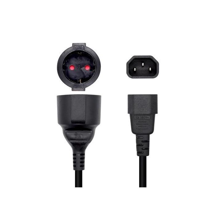Aisens Cable Alimentación 16A Adaptador Para Sais C14-M A Cee7-H 25 cm Negro Aisens Cable Alimentación 16A Adaptador Para Sais C14-M A Cee7-H 25 cm Negro