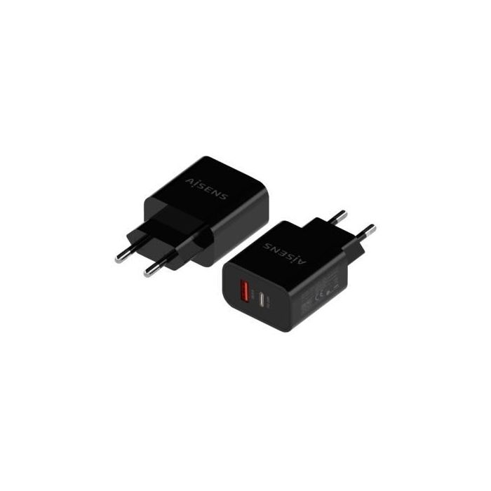 AISENS - CARGADOR 20W, 1xUSB-C PD3.0, 1xUSB-A QC3.0, NEGRO AISENS - CARGADOR 20W, 1xUSB-C PD3.0, 1xUSB-A QC3.0, NEGRO