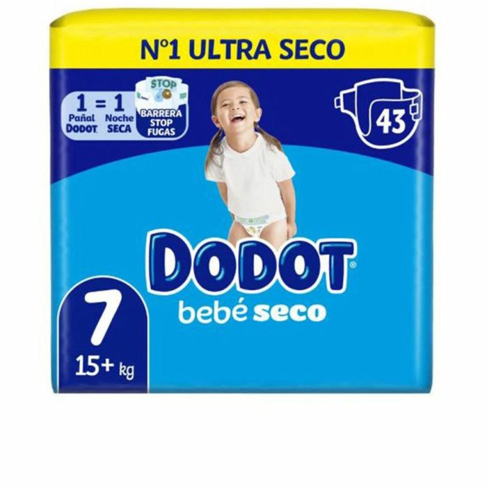 Dodot Etapas Talla 7 Pañales Bebé 15-24 kg - Alta Absorción y Confort Diario y Nocturno Pack 43 Unidades
