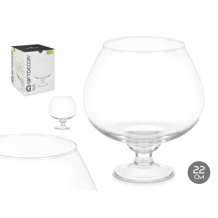 Giftdecor Jarrón de Cristal Copa Balón 22 cm, Transparente - 18.5x22x18.5 cm (6 Unidades) Giftdecor Jarrón de Cristal Copa Balón 22 cm, Transparente - 18.5x22x18.5 cm (6 Unidades)
