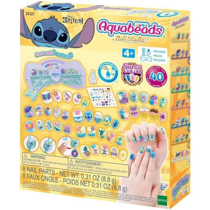 Aquabeads 35121 Kit Diseña Tus Uñas Stitch Disney para Niños +4 Años 3