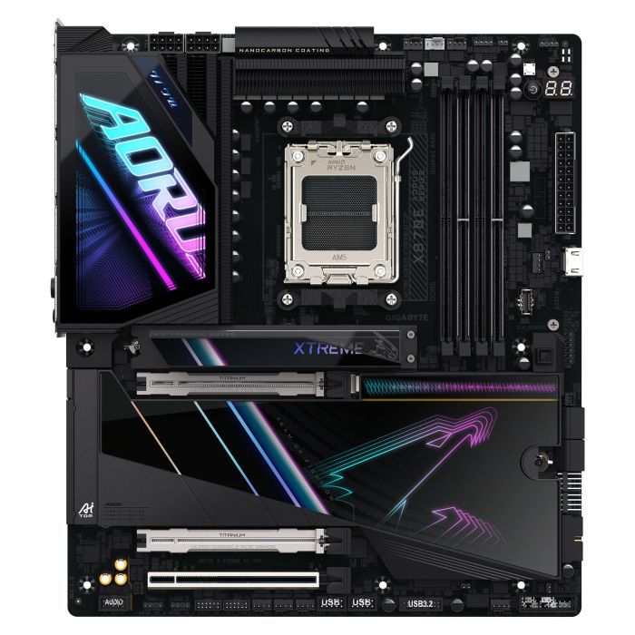 Gigabyte GA-X870E A XTREME AI TOP (AM5) Placa base para AMD Ryzen, DDR5, Wi-Fi 7, LAN 10 GbE, ATX Extendida Gigabyte GA-X870E A XTREME AI TOP (AM5) Placa base para AMD Ryzen, DDR5, Wi-Fi 7, LAN 10 GbE, ATX Extendida